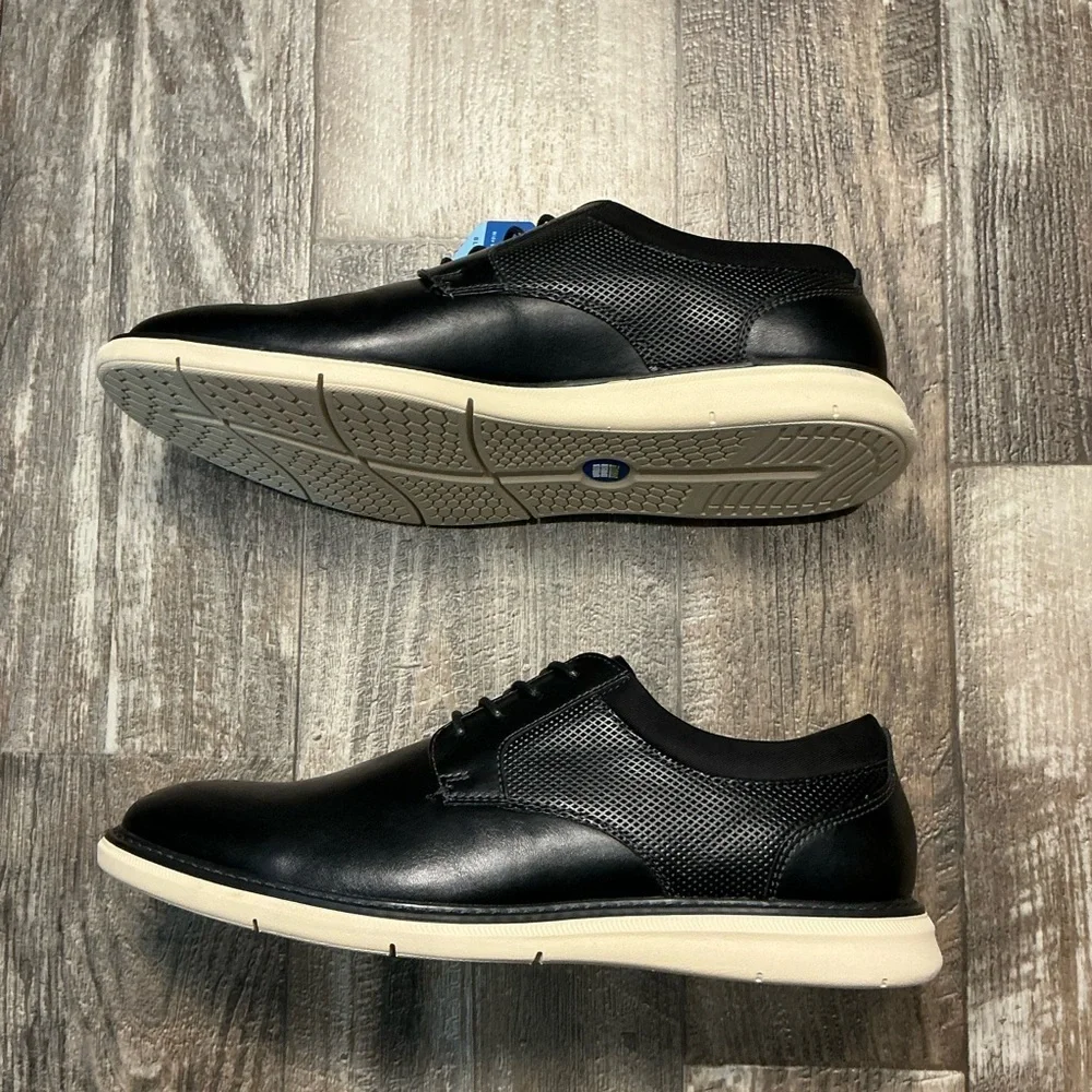Nunn Bush Black Derby with Tan Sole Size 9.5